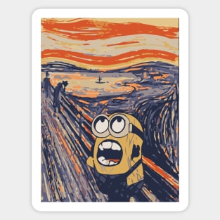 the screaming minion edvard munch Sticker